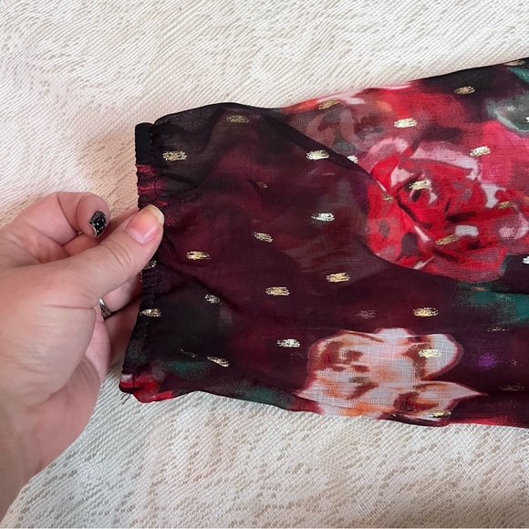 Torrid mock neck chiffon floral midi dress - Picture 4 of 11